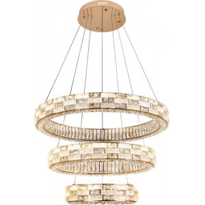 Хрустальная подвесная люстра 3 кольца 2800-6500К с пультом «Gabbana»