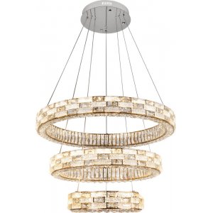 Хрустальная подвесная люстра 3 кольца 2800-6500К с пультом «Gabbana»