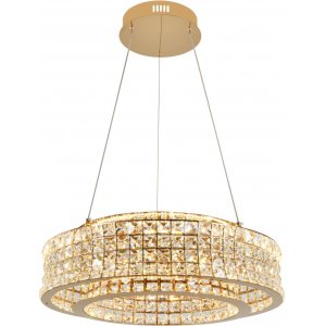 Хрустальная подвесная люстра кольцо 60см 80Вт 3000-6000К с пультом «Karnelli»