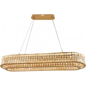 Хрустальная подвесная люстра овал 150Вт 3000-6000К с пультом «Karnelli»