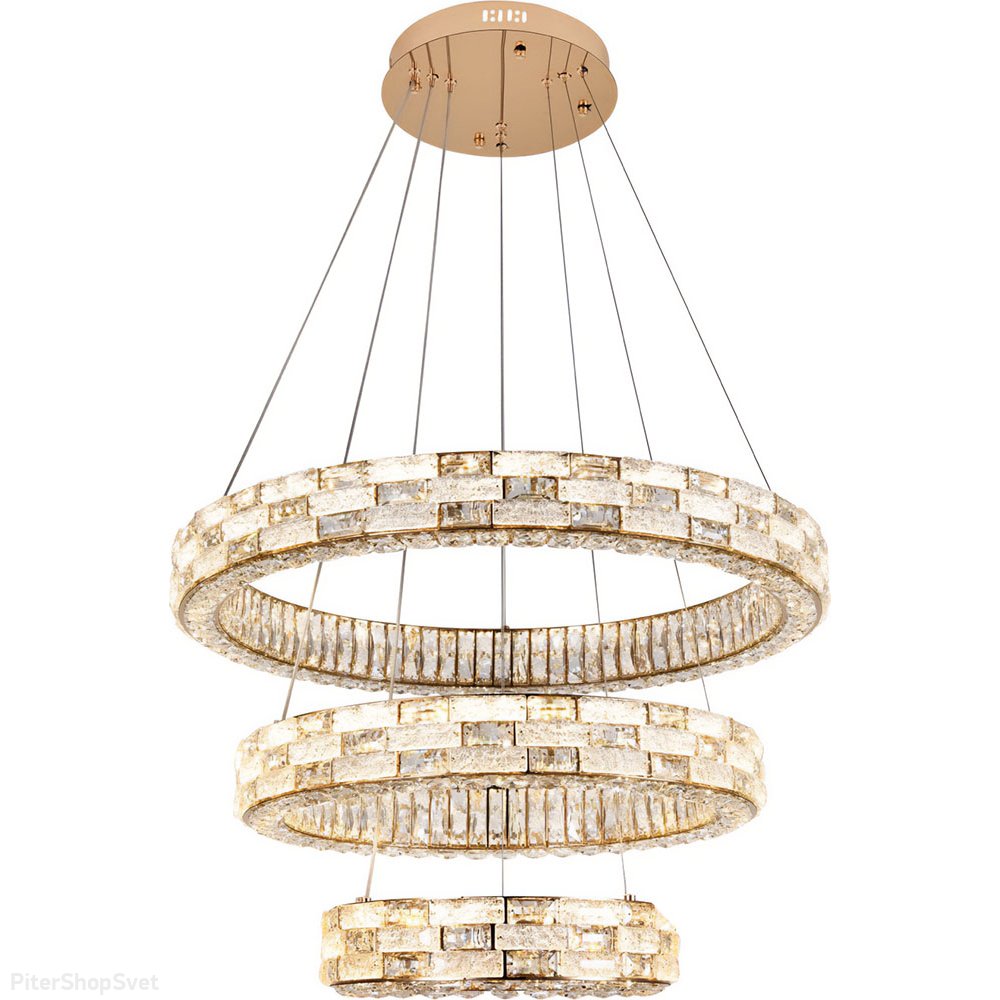 Хрустальная подвесная люстра 3 кольца 2800-6500К с пультом «Gabbana» 4014/03/03PLS