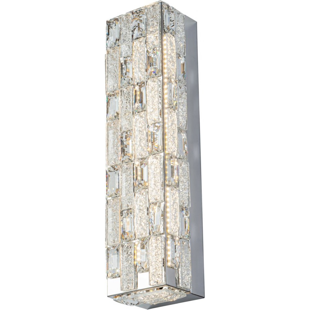 Хрустальный прямоугольный настенный светильник 25Вт 2800-6500К с пультом «Gabbana» 4014/09/01WL