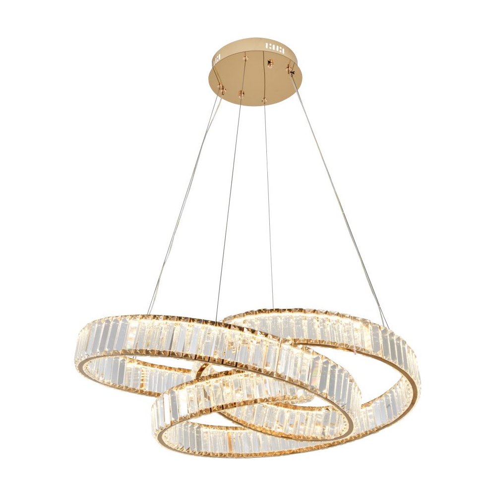 Хрустальная подвесная люстра 100Вт 3000-6500К с пультом «Vintage» 4020/03/08P