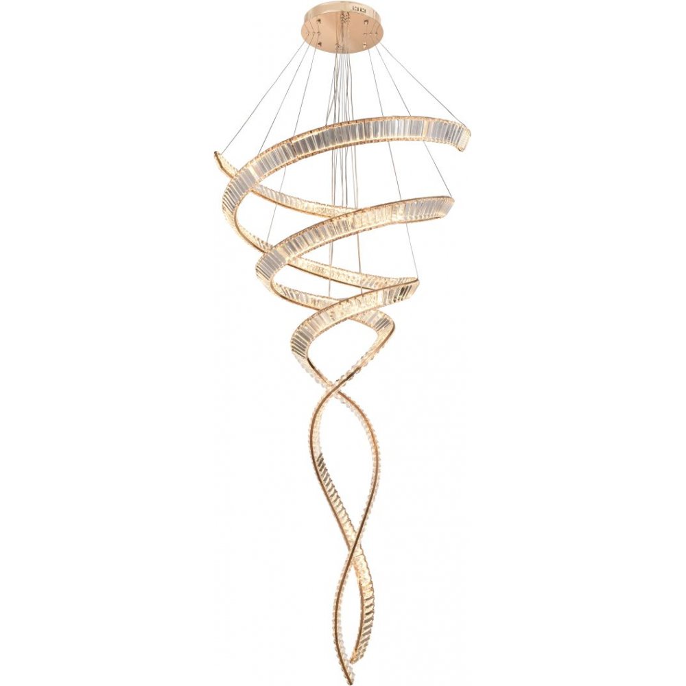 Высокая подвесная люстра спирали 300Вт 3000-6500К с пультом «Vintage» 4020/03/22P