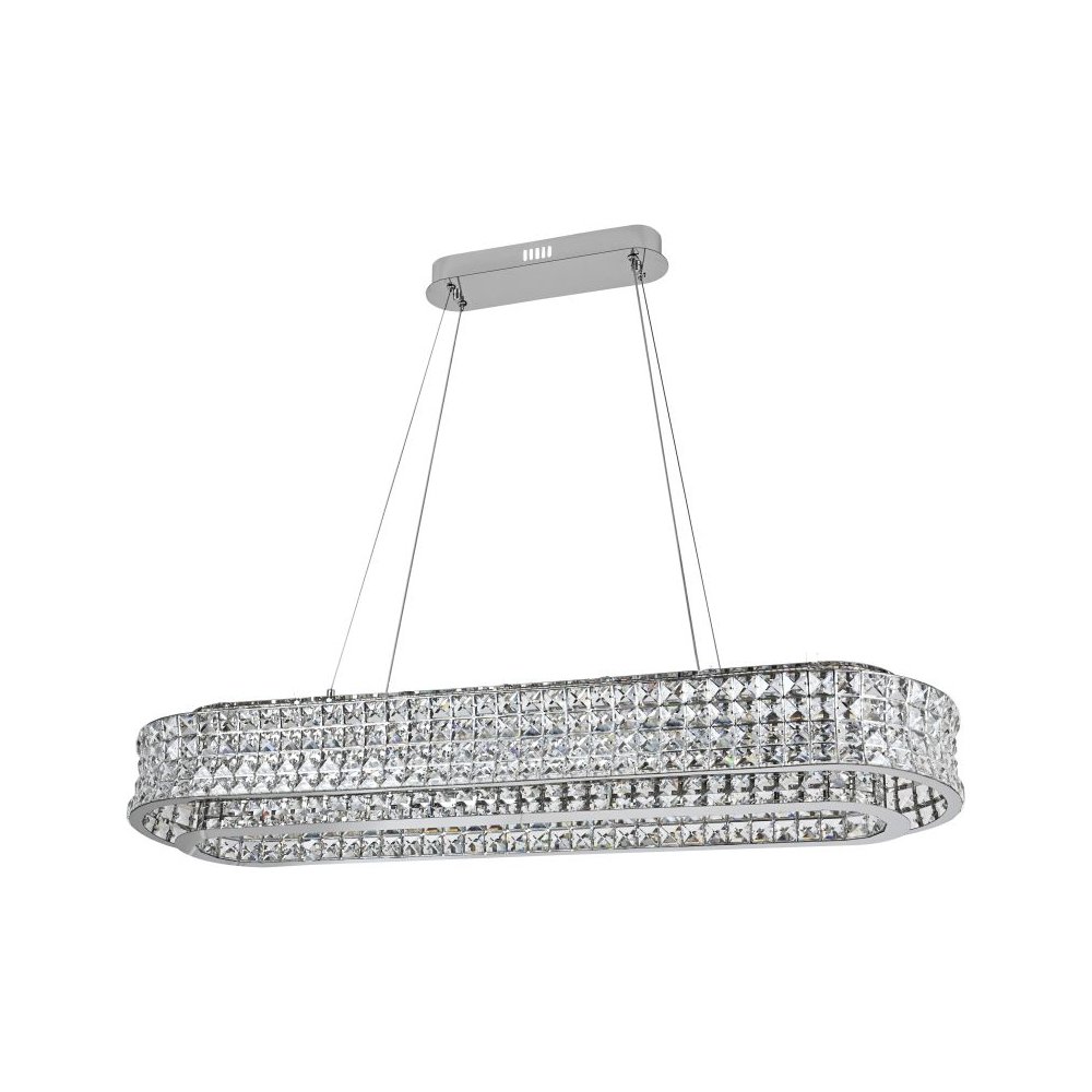 Хрустальная подвесная люстра овал 150Вт 3000-6000К с пультом «Karnelli» 4024/09/12PL