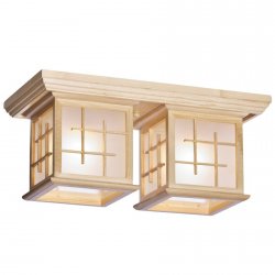 двухрожковый деревянный светильник 592-717-02