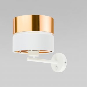 Бело-золотой настенный светильник с выключателем