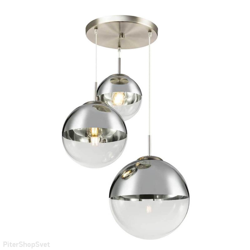 Светильник с тремя подвесами в форме шара «Glass» TL1203H-03CH