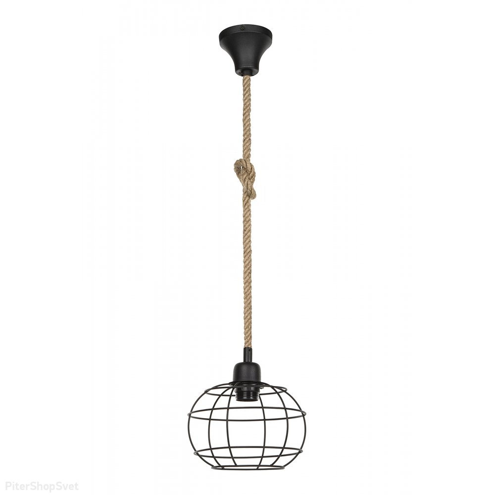 подвесной светильник на канате с плафоном клетка «Adella» TL1600H-01BK