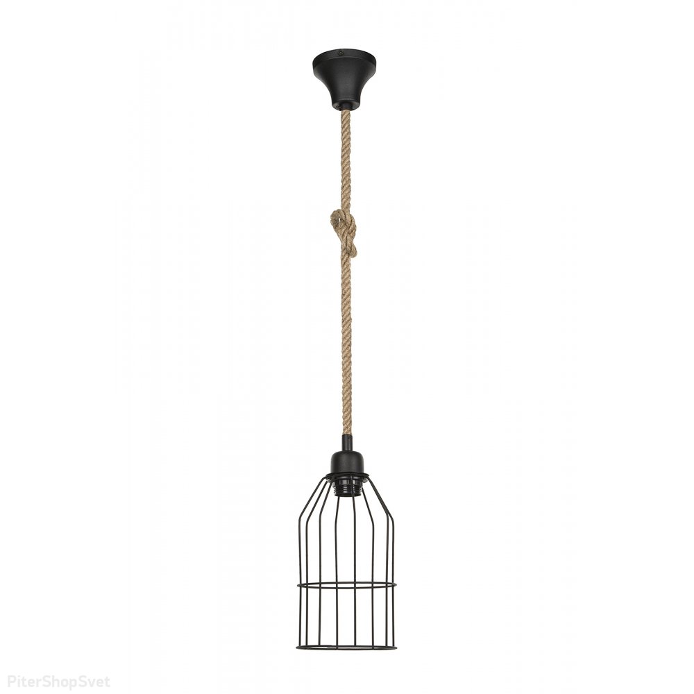 подвесной светильник на верёвке с плафоном клетка «Alfreda» TL1601H-01BK