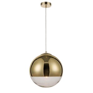 Подвесной светильник прозрачно-золотой шар 30см «Terra»