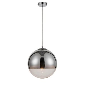 Подвесной светильник шар 30см хром/прозрачный «Terra»
