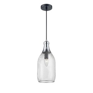 Подвесной светильник в форме бутылки из сетки, цвет чёрный, титан «Maestro»