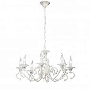 Восьмирожковая подвесная люстра со свечами