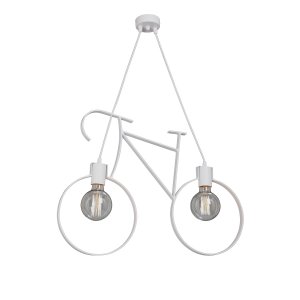 Белый подвесной светильник велосипед