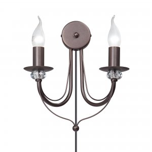 Коричневое настенное бра две свечи