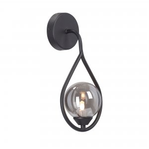 Чёрный настенный светильник с плафоном шар