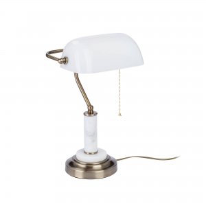 Кабинетная настольная лампа с белым плафоном