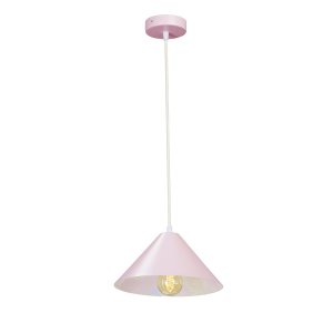 Розовый подвесной светильник конус
