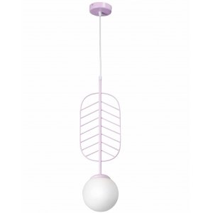 Розовый подвесной светильник шар Ø15см