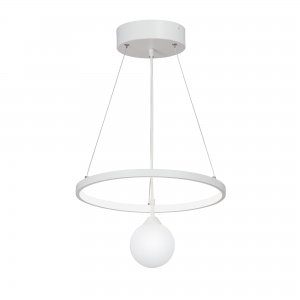 Белый подвесной светильник кольцо с подвесом шар