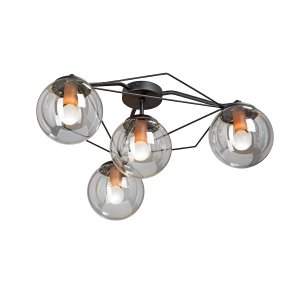 Потолочная люстра с дымчатыми плафонами шар