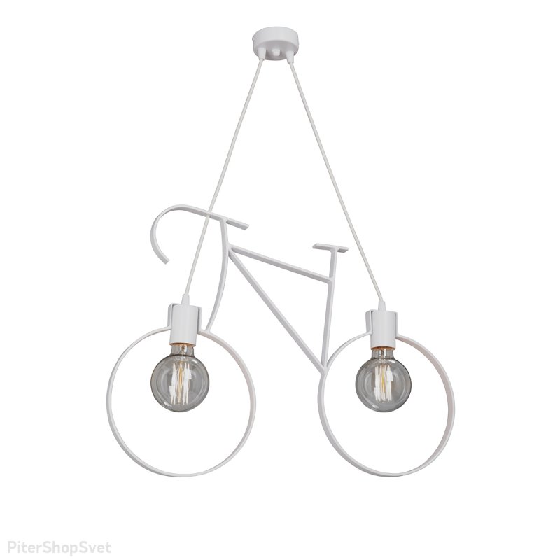 Белый подвесной светильник велосипед V1795-0/2S