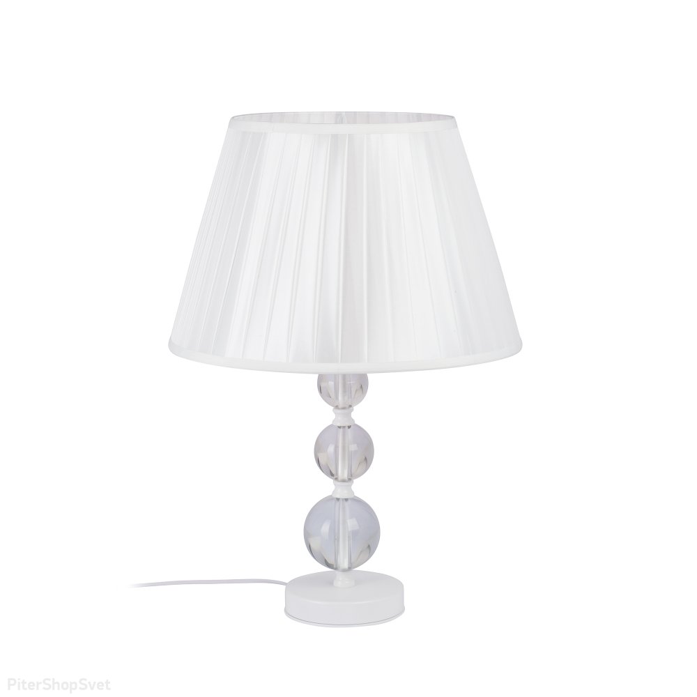Белая настольная лампа с абажуром конус и шариками на основании V2100-0/1L