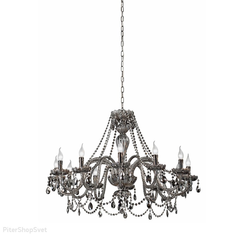 Подвесная люстра со свечами цвета античный хром V2363/12