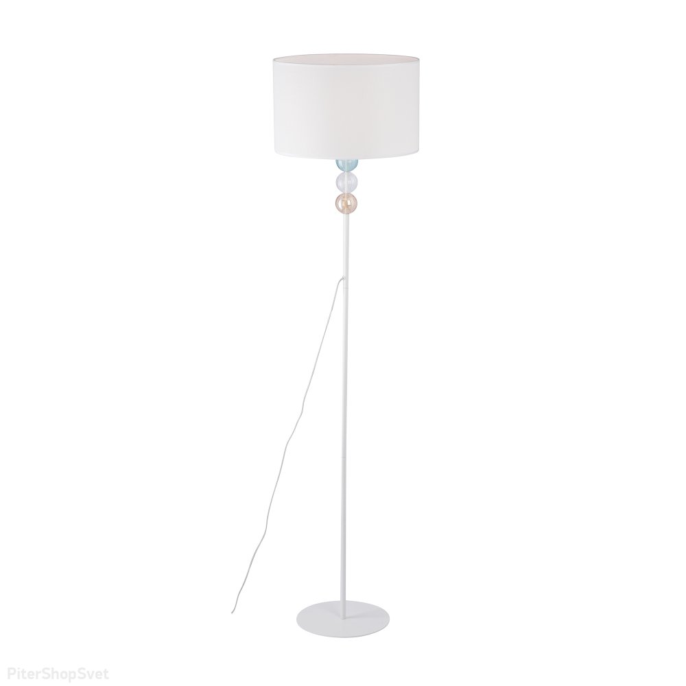 Белый напольный светильник торшер с абажуром V2894-0/1P