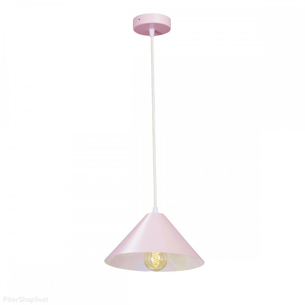 Розовый подвесной светильник конус V2925-4/1S