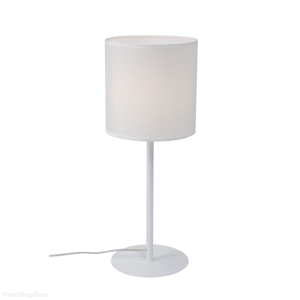 Белая настольная лампа с абажуром цилиндр V3029-0/1L
