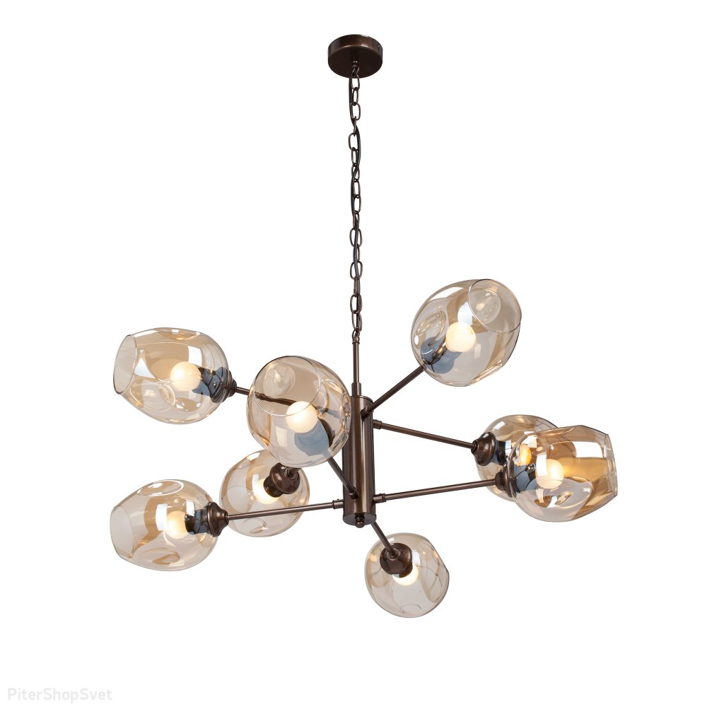 Подвесная люстра коньячная бронза V3956-7/8