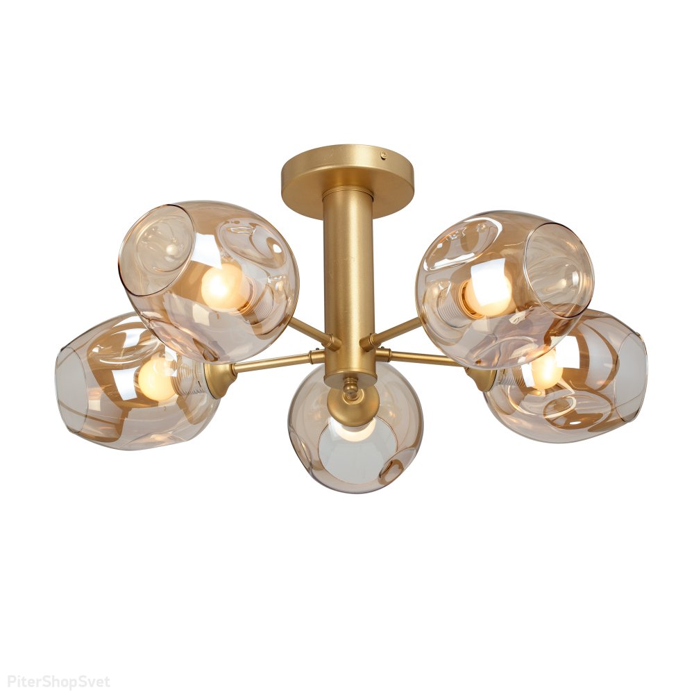 Пятирожковая потолочная люстра золотого цвета V3956-8/5PL