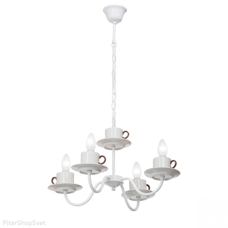 Люстра с чашками белого цвета V4137/4