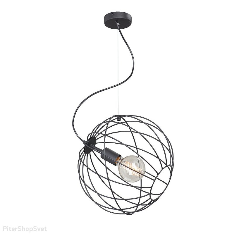 Чёрный подвесной светильник сфера V4555-1/1S