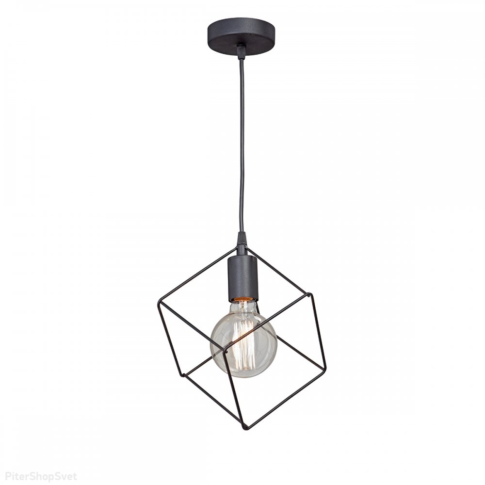 Чёрный подвесной светильник куб V4557-1/1S