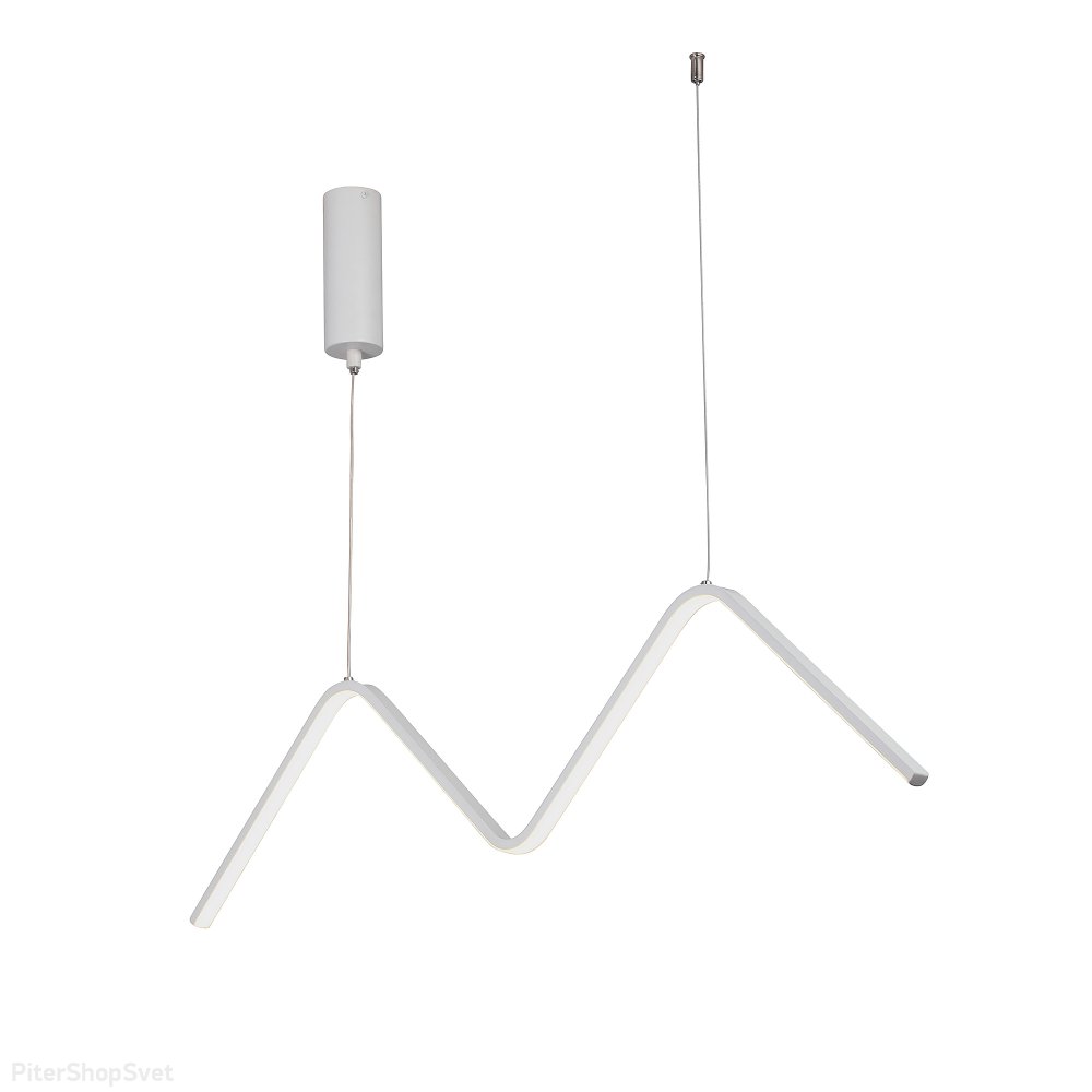 Белый длинный подвесной светильник зигзаг 25Вт 4000К V4691-0/1S