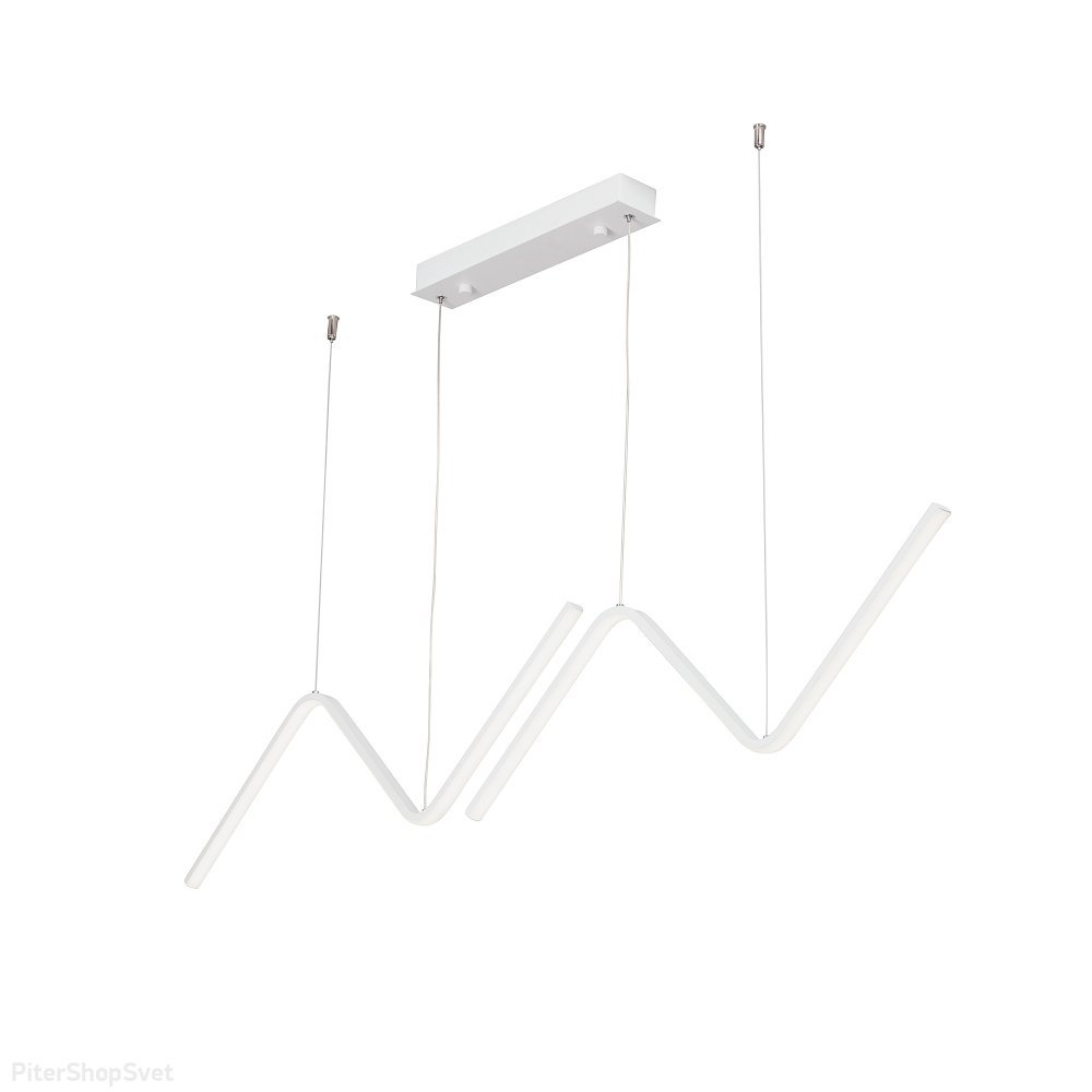 Белый длинный подвесной светильник зигзаг 36Вт 4000К V4691-0/2S
