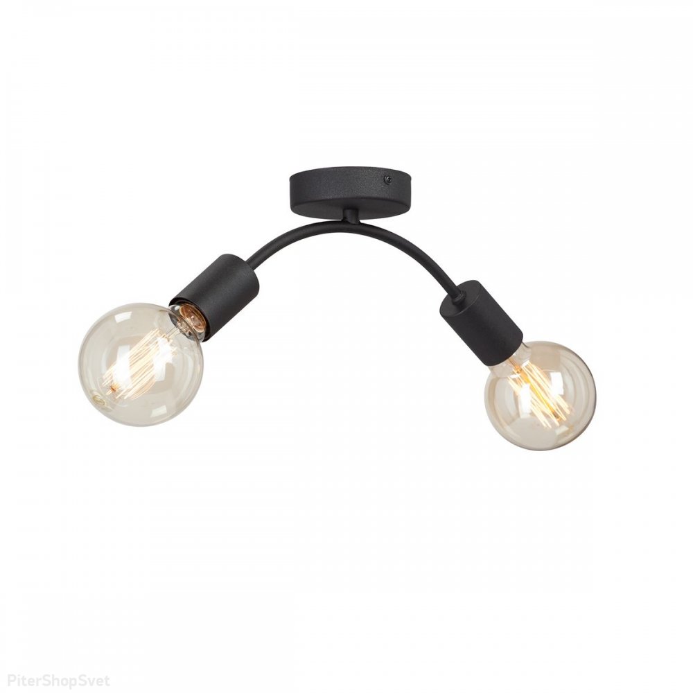 Чёрный потолочный светильник с открытыми лампами V4989-1/2PL