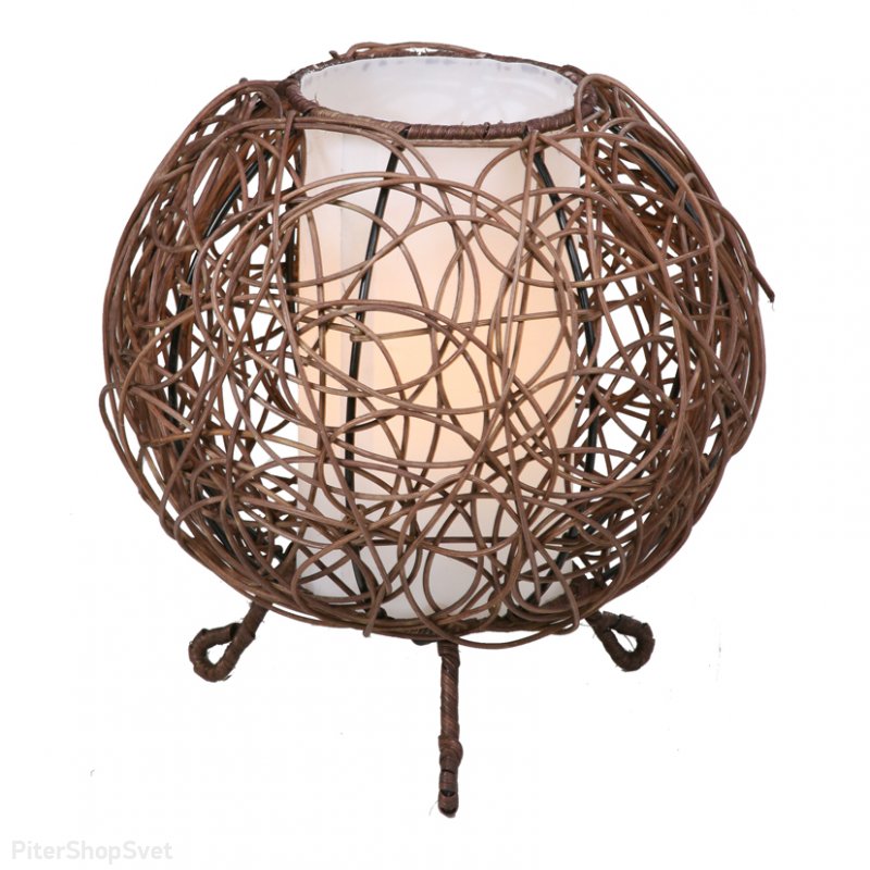 Коричневый настольный светильник из ротанга V6916/1L