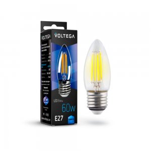 LED лампа Е27 6Вт 4000К прозрачная свеча «Candle E27 6W»