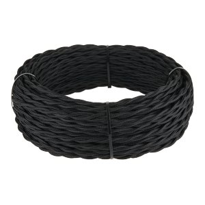Ретро кабель витой 2х1,5 (черный) 20м
