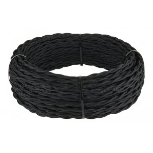 Ретро кабель витой 3х1,5 (черный) 20м