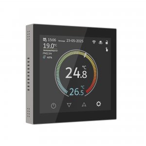 Умный сенсорный терморегулятор с LCD дисплеем дымчатый