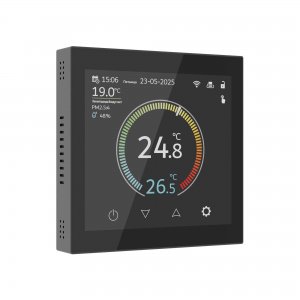 Сенсорный терморегулятор с LCD дисплеем для умного дома, чёрный