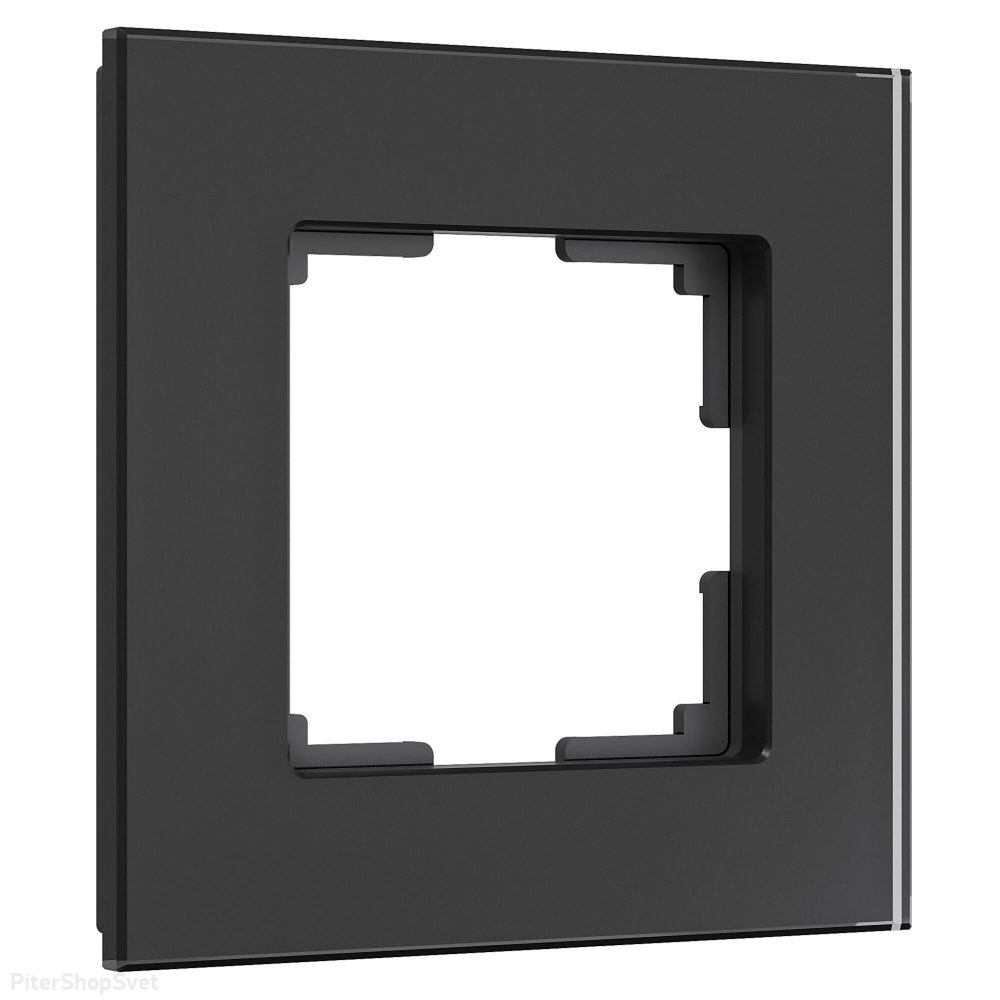 Стеклянная рамка на 1 пост «Senso черный soft-touch» W0013108
