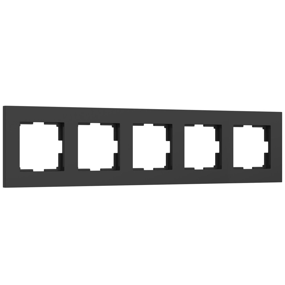Рамка на 5 постов, чёрный софт «Slab» W0052908