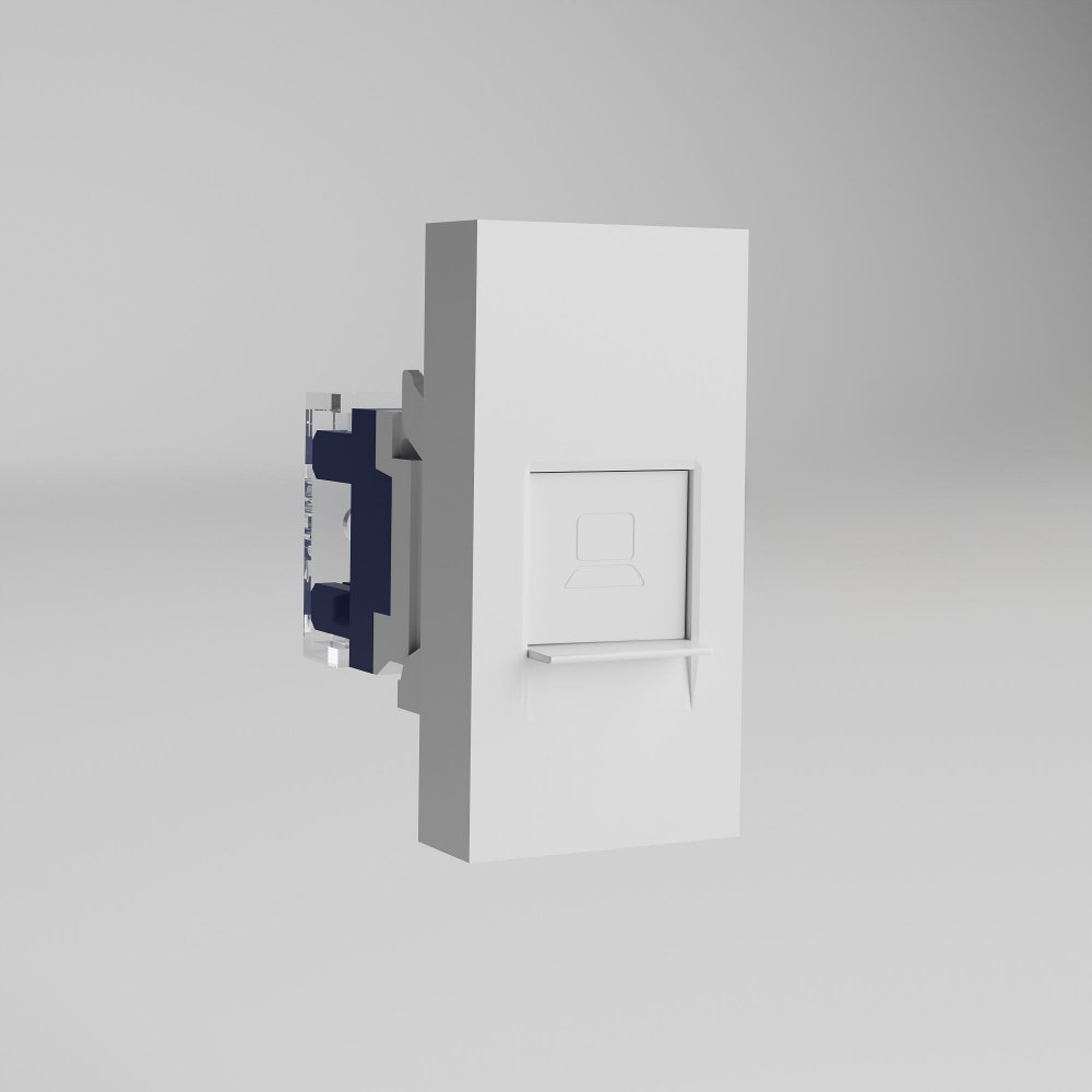 Модульная розетка Ethernet RJ-45 6 cat. (белый) «Лючки» W1281101
