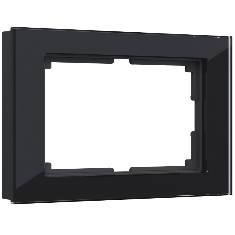 «Favorit» W0081108/ Рамка для двойной розетки (черный,стекло)